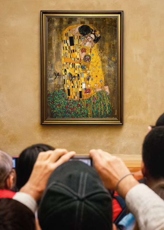 Tirage d'art Le Baiser en or et vert, Tirages d'art, Papier, Doré, Art Nouveau (photo 3 sur 5)