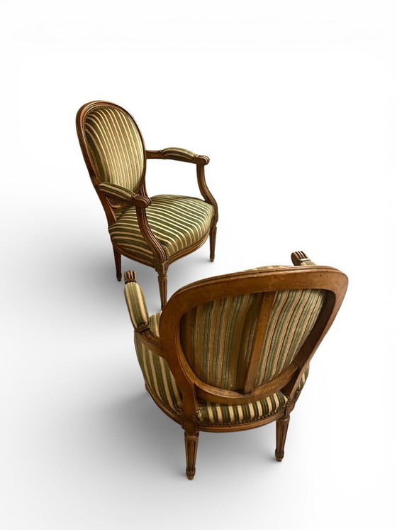 Image 1 of Paar Bergère-Sessel im Louis XVI-Stil