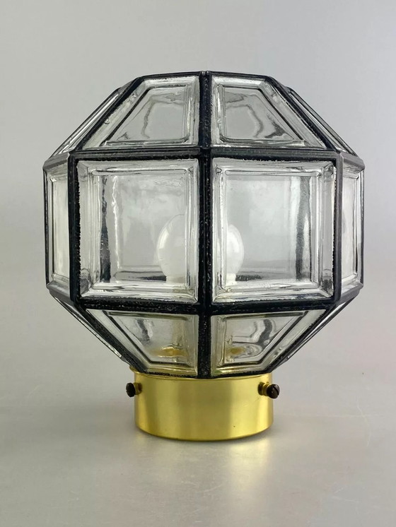 Image 1 of Lámpara de techo de los años 60 y 70, cristal de Limburgo, diseño de la era espacial, años 60 y 70.