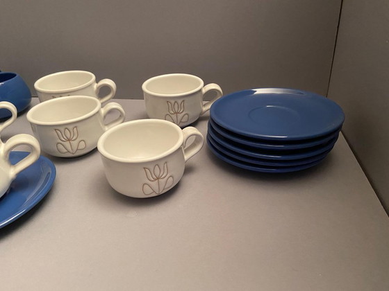 Image 1 of 6-teiliges Set CERASARDA ITALY Tassen mit Zuckerdose, handgefertigt