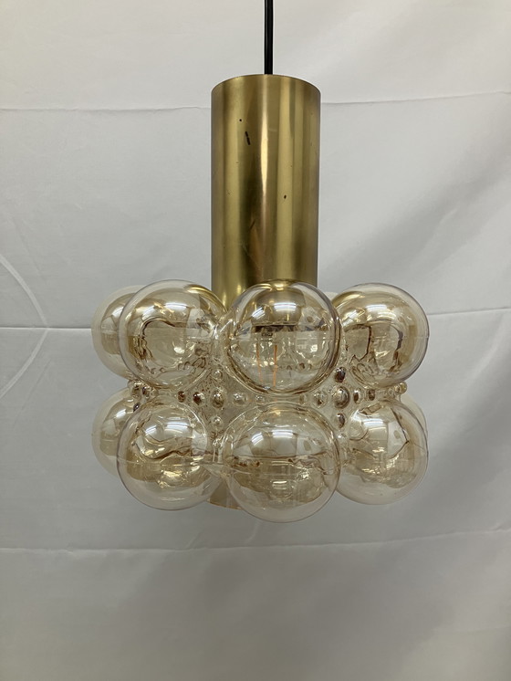 Image 1 of Lampada a sospensione a bolle Helena Tynell color ambra, di Limburg Glashütte