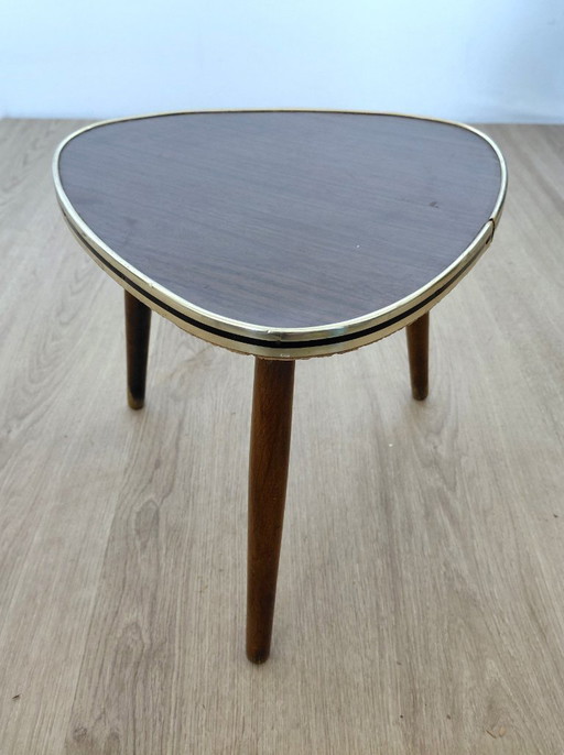 Table d'appoint des années 50 avec motif en bois