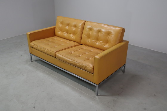 Image 1 of Florence Knoll two-seater sofa in mustard yellow leather