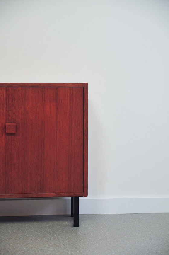 Vintage Teakhouten Kast Blokgrepen – Kasten, Metal, Wood (photo 2 of 6)