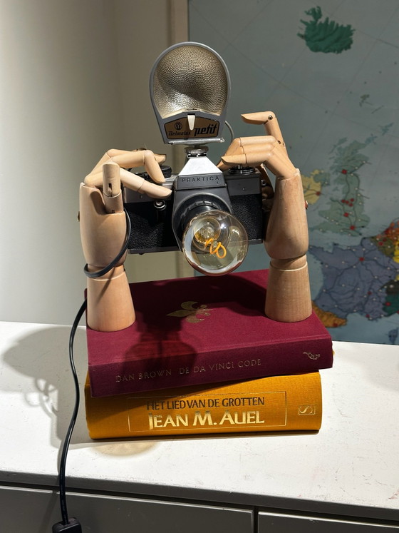Unique camera lamp “cheese” – Praktica, Table lamps, Glass, Metal (photo 6 of 9)