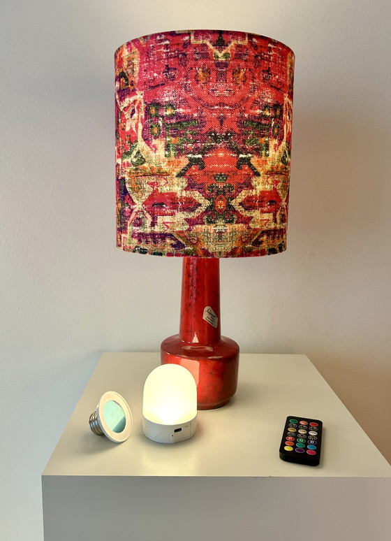 Image 1 of Zomerlamp geschikt voor buiten - gemaakt van een vaas uit het midden van de vorige eeuw, hergebruikt