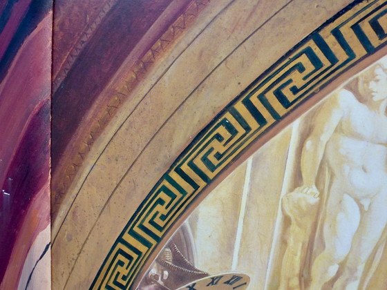 Image 1 of Een kunstreproductie van het schilderij "100 Years of Film” van kunstenaar Renato Casaro.