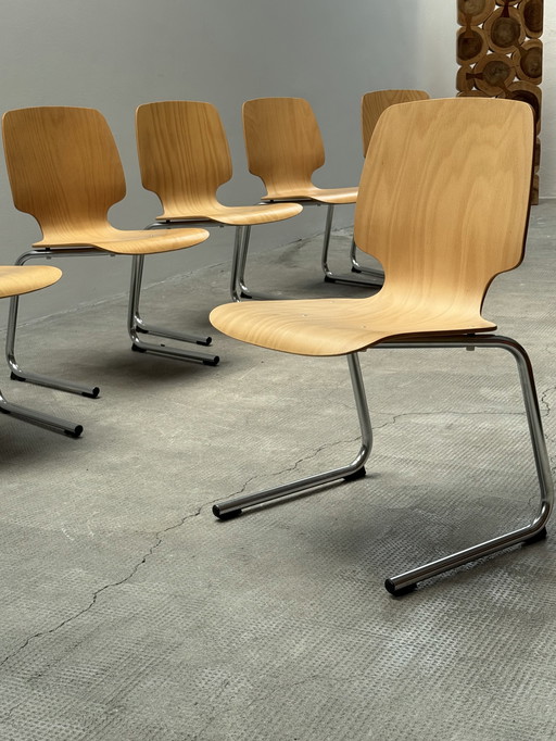 KUSCH & CO. FREISCHWINGER STÜHLE STAPELBAR BUGHOLZ STAHLROHR