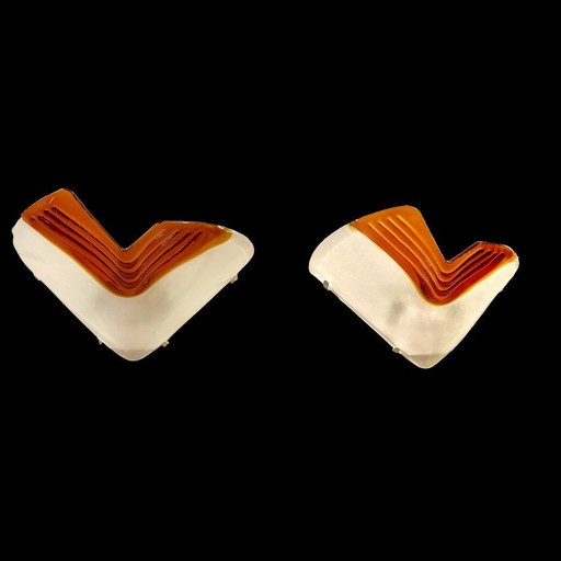 La murina Glass murano wall lighting pair , Italy 1980