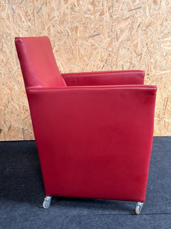 Image 1 of 4 x leren eetkamerstoelen van Bert Plantagie