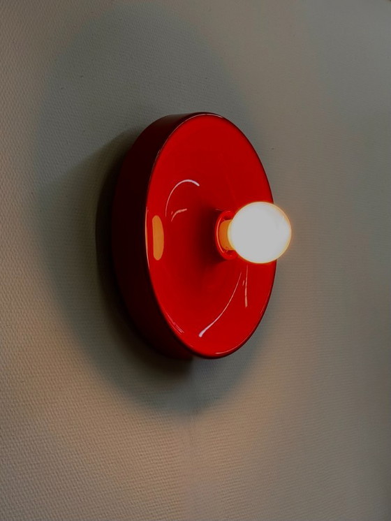 Image 1 of Lámpara de disco espacial roja de Enrico Tronconi