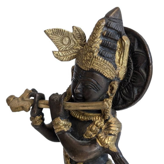 Antique bronze Krishna statue with flute, India, 19th century – Sculpture (photo 9 of 11)