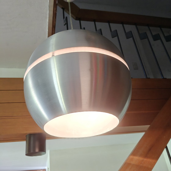 Image 1 of Space Age UFO hanglamp van geborsteld aluminium