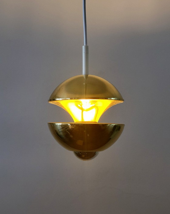 Klaus Hempel Pendant lamp for Kaiser Leuchten, Germany 1970, Brass, Gold (photo 5 of 7)