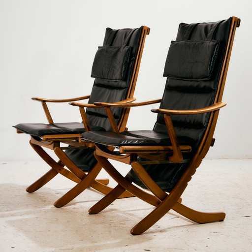 MK11199 Sillón de haya con tapicería de piel