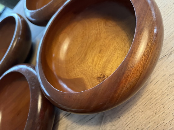 Image 1 of 6 ciotole vintage in teak.