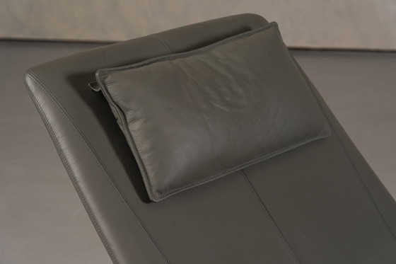 Image 1 of Donovan Grey Leather Chaiselongue By Giuseppe Vigano For Cattelan , Italy 2000’s