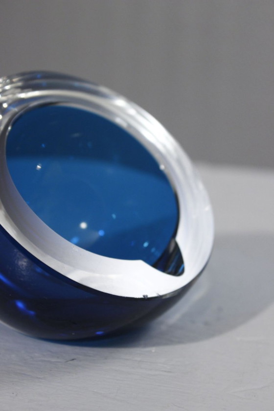 Image 1 of Sommerso Aschenbecher im Space-Age-Design, Kristallglas Saint Louis, Frankreich, 20. Jahrhundert