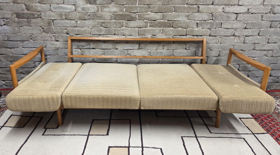 Image 1 of Divano trasformabile vintage Stella in stile scandinavo, in legno di faggio - anni '70