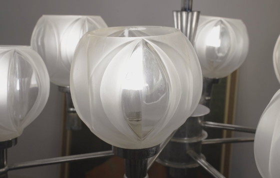 Sputnik Chandelier 8 Light Mid Century Chrome Faceted Glass Globes Ceiling Lamp Space Age Atomic – Metal (photo 32 of 52)