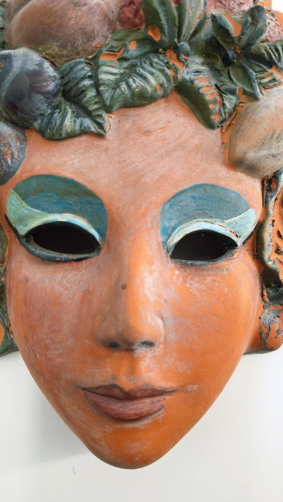 Image 1 of Vintage Venetian terracotta mask - 1960