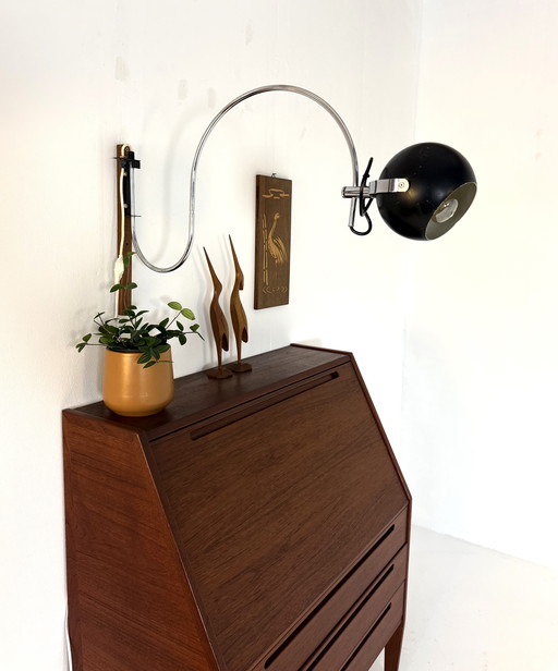 Vintage verstelbare wandlamp, T.J.W. Zweers, jaren ‘50