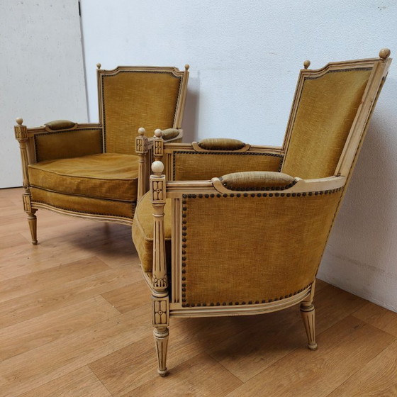 Image 1 of Antikes Sofa und Sessel im Stil Ludwigs XVI.