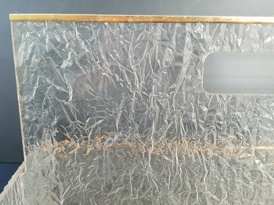 Image 1 of SUPERBE PORTE-REVUES VINTAGE 1960 EN PLEXIGLAS & LAITON 60S 1960S ANNEES 60