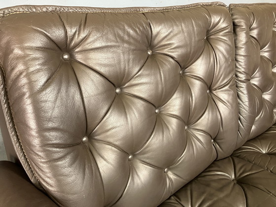 Image 1 of Canapé deux places seventies en cuir vintage