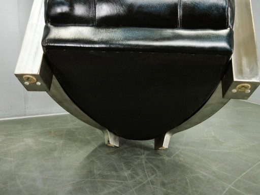 Pair of Timothy Oulton Aviator Leather and Steel Armchairs 1990s – fauteuils (photo 2 of 12)