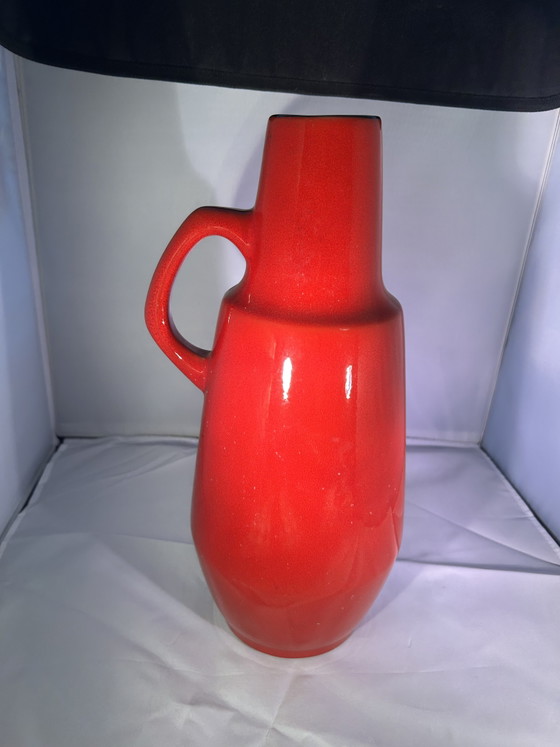 Image 1 of Cracked large vase red 407-35 W-Germany