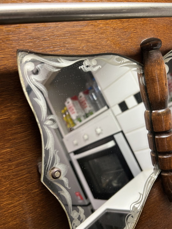 Image 1 of Porte-manteau vintage des années 60 + miroir.