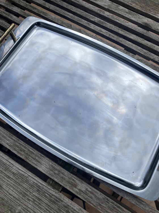 Image 1 of Vassoio da portata in acciaio inox/rame, metà secolo