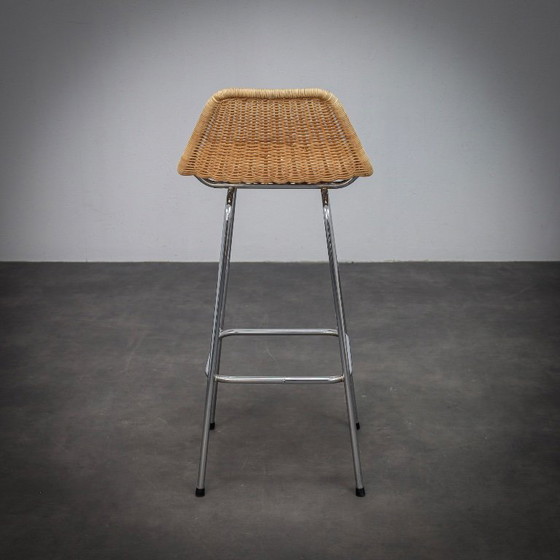 Image 1 of Set of 5 Rattan Bar Stools by Rohé Noordwolde, Netherlands, 1960s