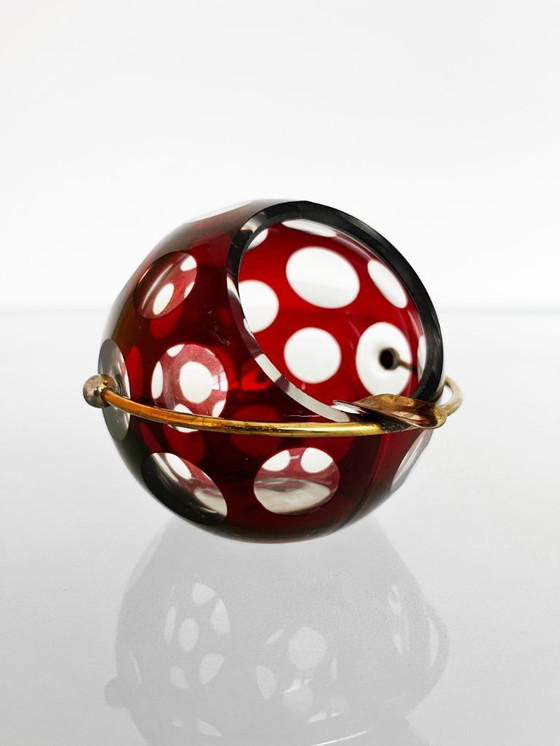 Image 1 of Cendrier vintage de la RDA en cristal rouge, Marita Voigt
