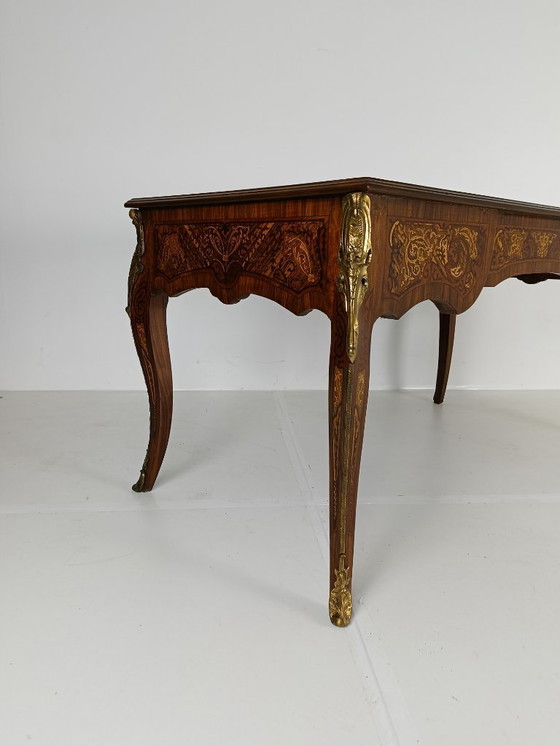 Image 1 of Escritorio plano Luis XV de doble cara de caoba y palisandro