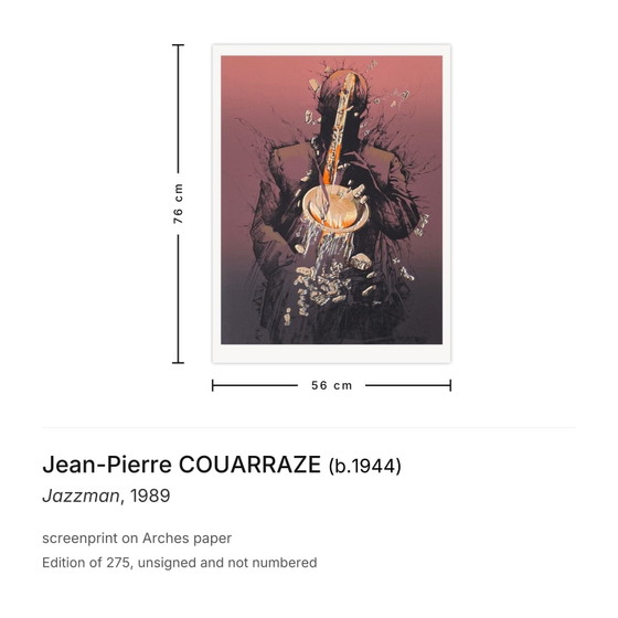 Image 1 of Jean-Pierre COUARRAZE Jazzman zeefdruk 1989