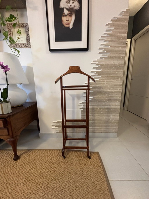Valet de Nuit Italien Mid-Century en Bois sur Roulettes – Vintage Fratelli Reguitti