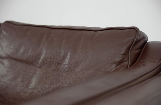 Image 1 of Divano vintage in pelle marrone, stile scandinavo moderno di metà secolo, anni '70