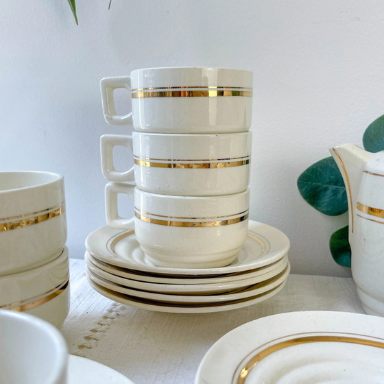 St Amand 10-persoons Koffieservies – Vintage Wit en Goud Porselein – Porcelain (photo 7 of 14)
