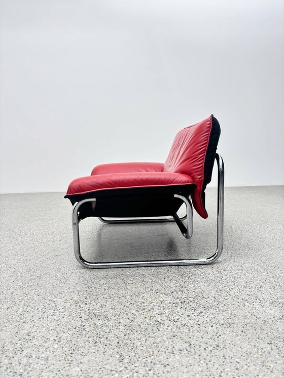 Image 1 of Bauhaus leather armchair by Johan Bertil Häggström for Ikea, 1970s