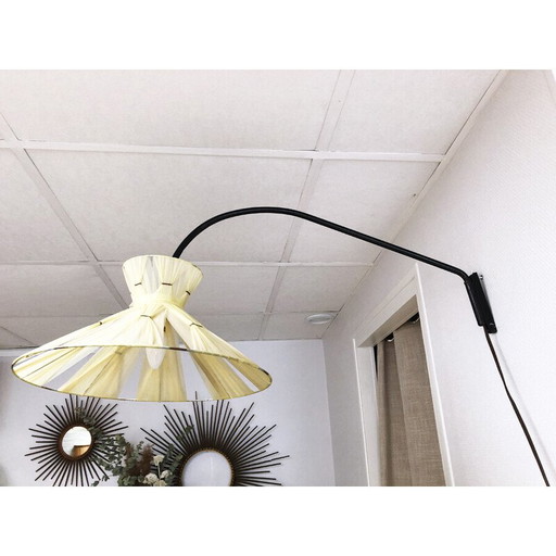 Vintage wall lamp with metal bracket, 1960