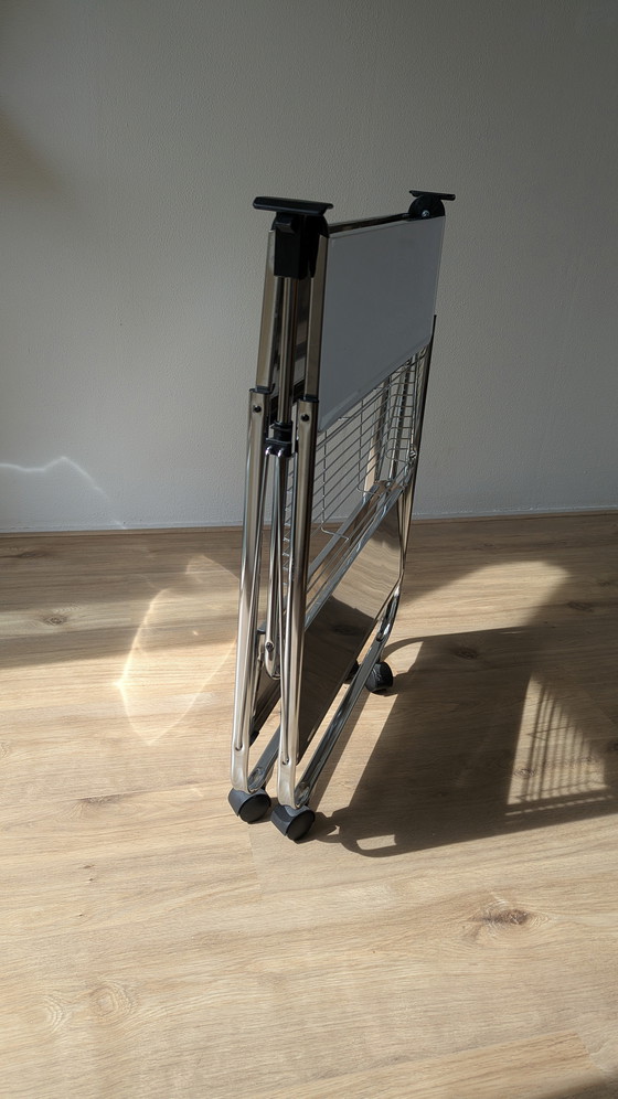 Image 1 of Küchenwagen aus Chrom, Servierwagen im Mid-Century-Stil