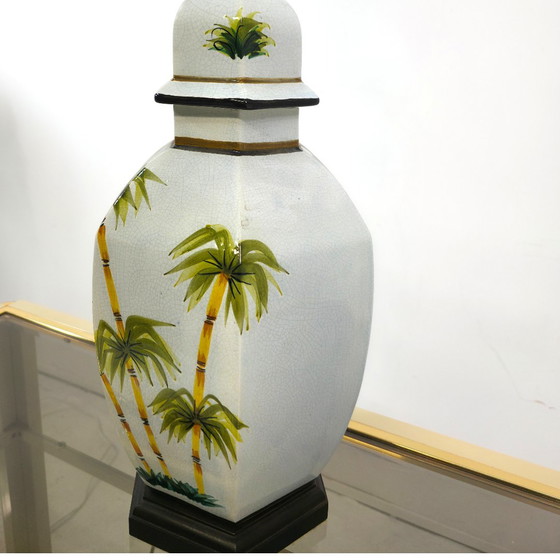 Image 1 of ceramic table lamps palm tree decor Hollywood Regency