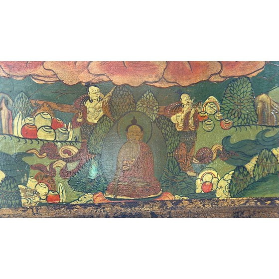 Antike Avalokiteshvara Thangka auf Holztafel - 19. Jahrhundert – Gemälde & Zeichnungen (photo 4 of 9)