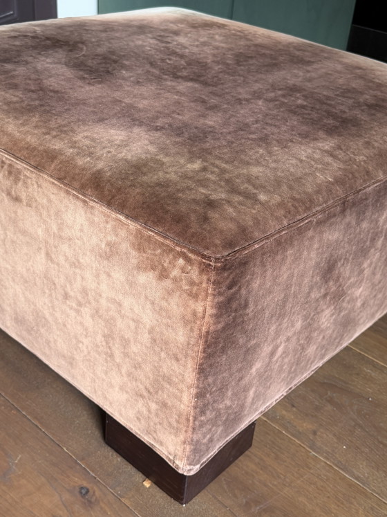 Pouffette vintage Hocker en velours orange – Poufs & repose-pieds, Velvet (photo 7 of 9)