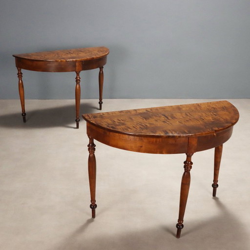 Antique walnut console tables