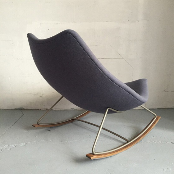 Image 1 of "F595" rocking chair in blue fabric and steel by Geoffrey HARCOURT for Artifort - 1960s