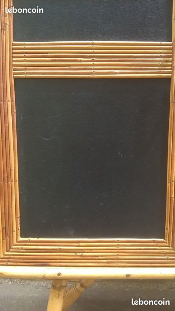 Image 1 of Two-door rattan sideboard in the Audoux Minet style