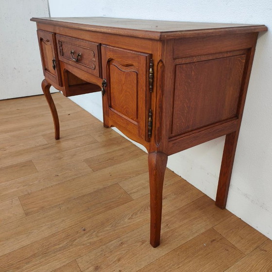 Tavolino Vintage Stile Rustico Scrivania Toletta Mobile TV, Tolette, Legno, Ottone, Marrone (foto 4 di 12)